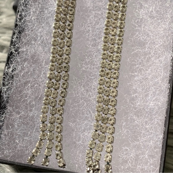 Long Rhinestone Earrings - Picture 4 of 8